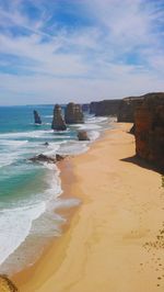 Scenic view of beach against sky