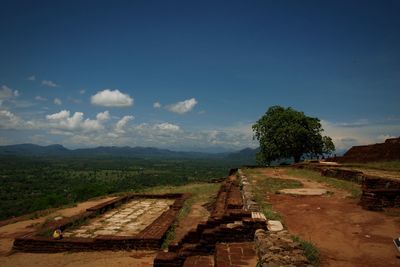 Scenic view of green landscape against sky