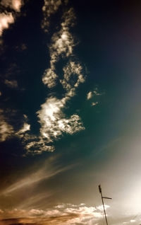 Low angle view of cloudy sky