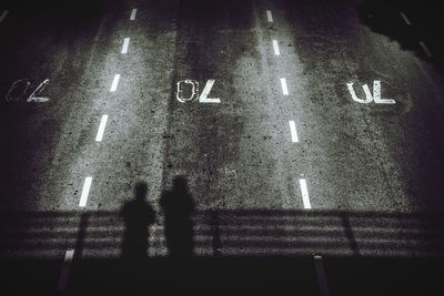 Road sign at night