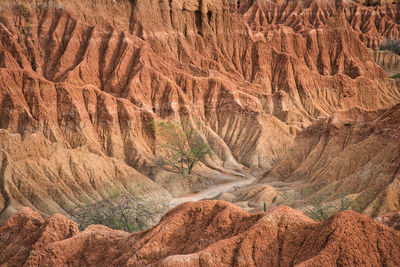 High angle view of rock formations