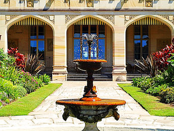 Fountain in front of building