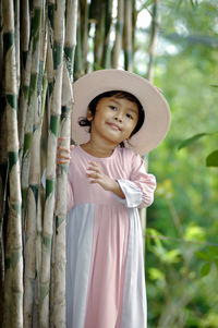 Portrait of a girl wearing hat