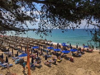 Panoramic view of people on beach