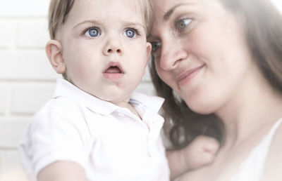 Portrait of mother and son