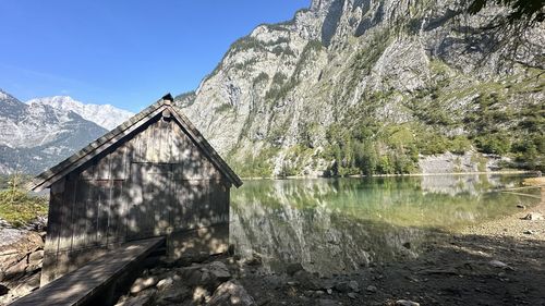 Scenic view of lake against mountain