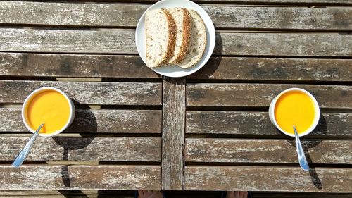 Directly above shot of coffee on table