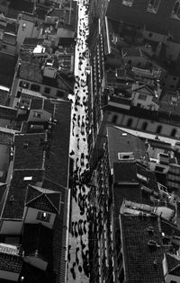 High angle view of modern buildings