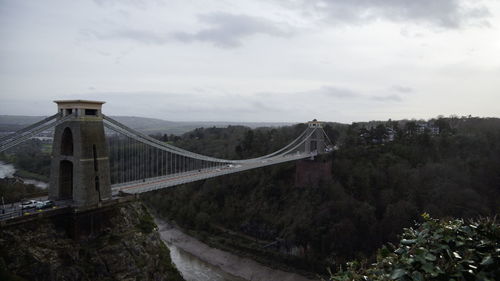 View of bridge against cloudy sky