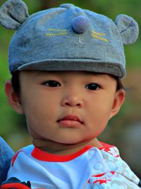 Close-up portrait of cute boy