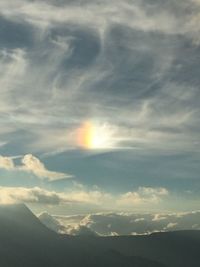 Low angle view of mountains against sky