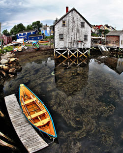 Boats moored in sea