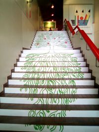 High angle view of staircase