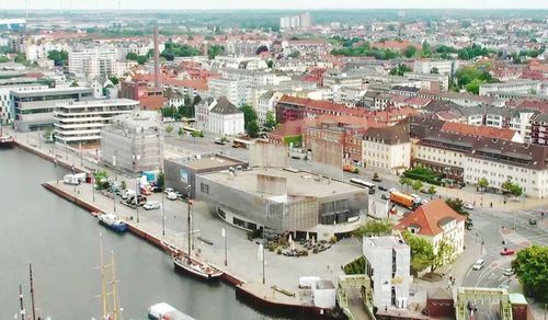 High angle view of cityscape