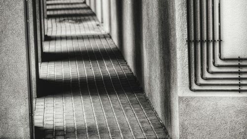 Close-up of staircase in building