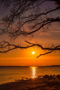 Scenic view of sea during sunset