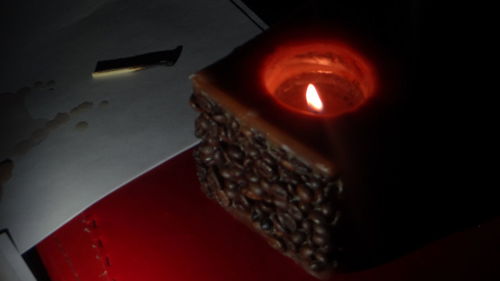 Close-up of lit candle