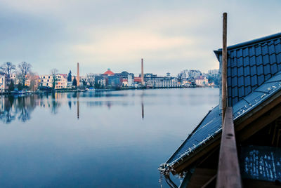 Bridge over river against sky