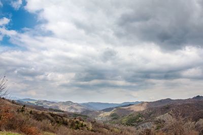 Scenic view of mountains against sky