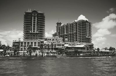 Buildings in distance with waterfront