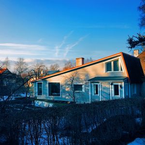 Houses against blue sky