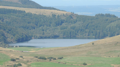 Scenic view of landscape and mountains