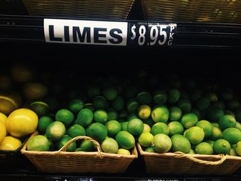 Close-up of limes for sale