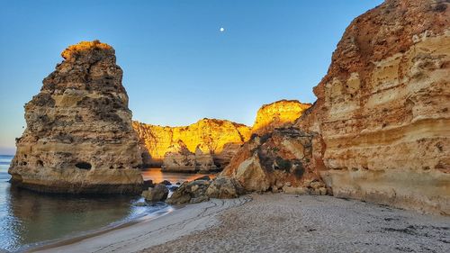Scenic view of majestic rock formations in portugal