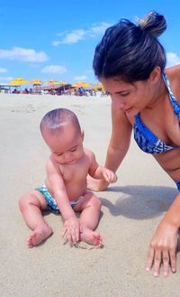 Friends on beach