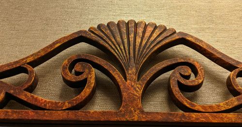 Full frame shot of rusty metal on table