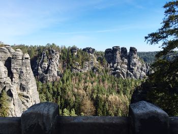 Scenic view of rock formation against sky