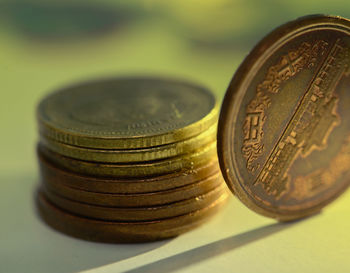 Close-up of coins