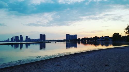 View of sea at sunset