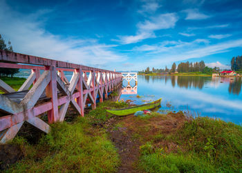 Bridge over water against sky