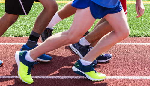 Low section of people running