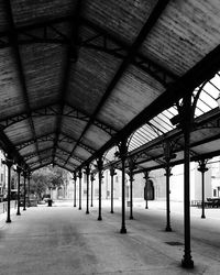 View of empty railroad station platform