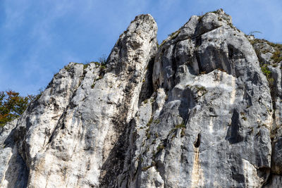 High rocks in the village essing in bavaria, germany at the altmuehl river on a sunny day in autumn