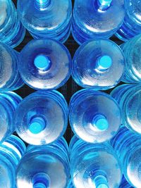 Full frame shot of glass bottles