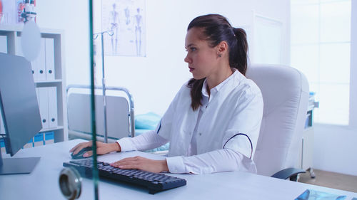 Doctor working at clinic