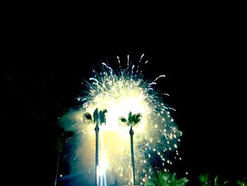 Low angle view of firework display