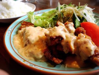 Close-up of served food