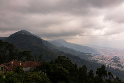 High angle view of bogotá against sky