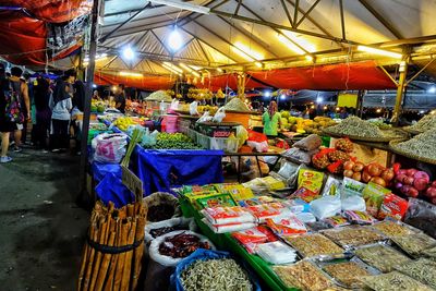 Various fruits for sale at market stall