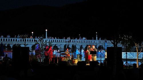 View of illuminated people at night