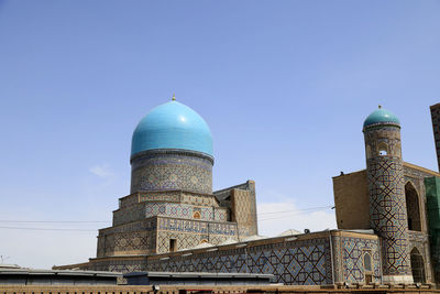 Low angle view of historic building against clear sky