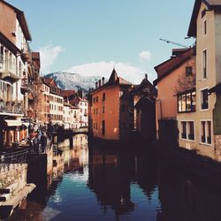 View of canal along buildings