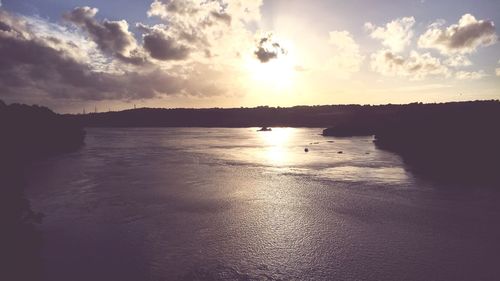 Scenic view of sunset over sea