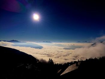 Scenic view of silhouette landscape against sky