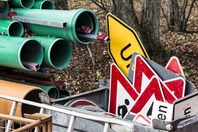 Close-up of road sign