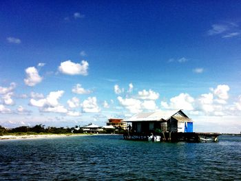 View of sea against cloudy sky
